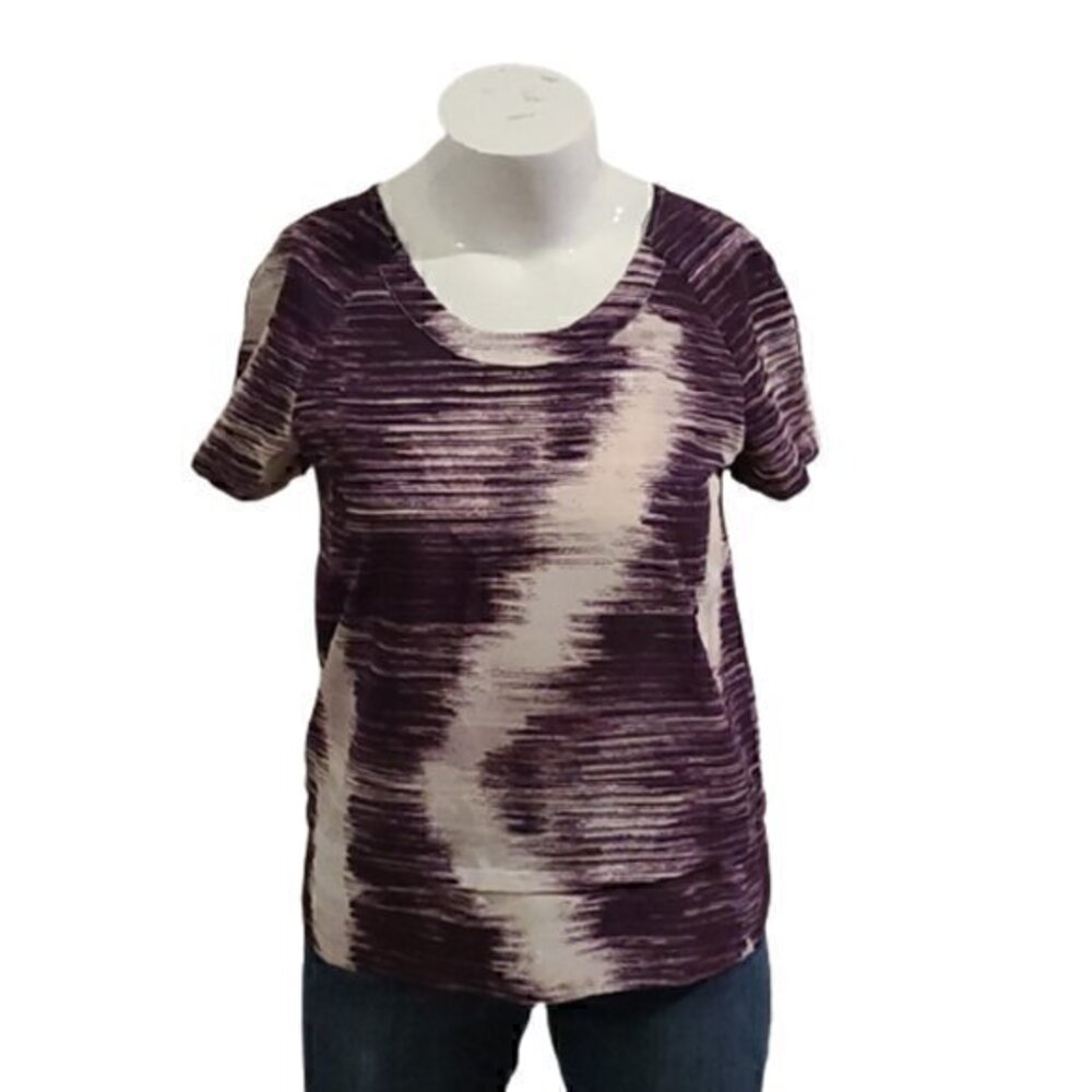[Simply Vera] Purple & White Top - Size M